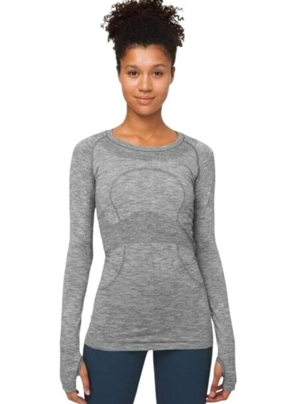 Lululemon Women's Long Sleeve Top Sz 4 Gray Swiftly Tech Athletic Yoga Workout